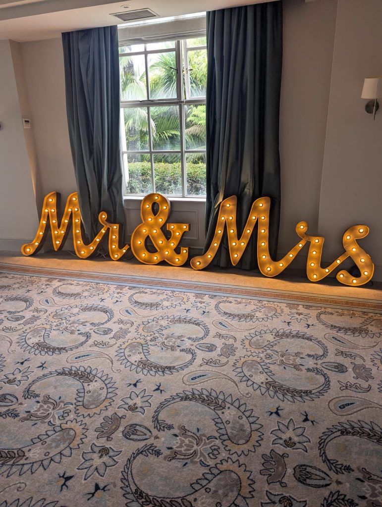 Mr&Mrs giant lettering for hire @ strikeapose.ie